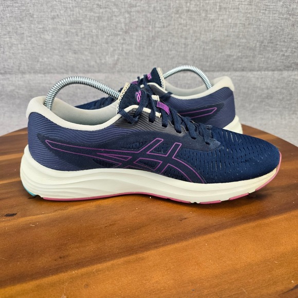 ASICS Gel-Nimbus 24 Women's Running Shoes Navy Purple Teal Size 10 1012A724 - Picture 5 of 14